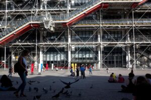 Pompidou Museum features a stylish facade