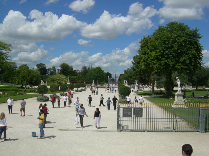 Tourists in Le Jardin Des Tuileries, Paris