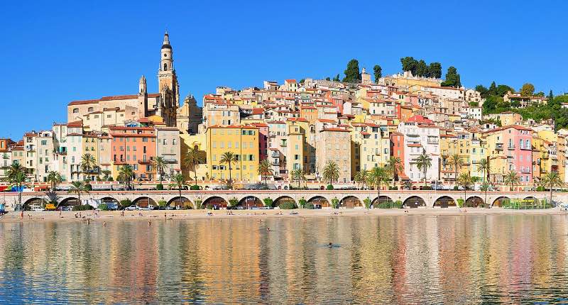 Panoramic view of  Menton Côte d’Azur, France 