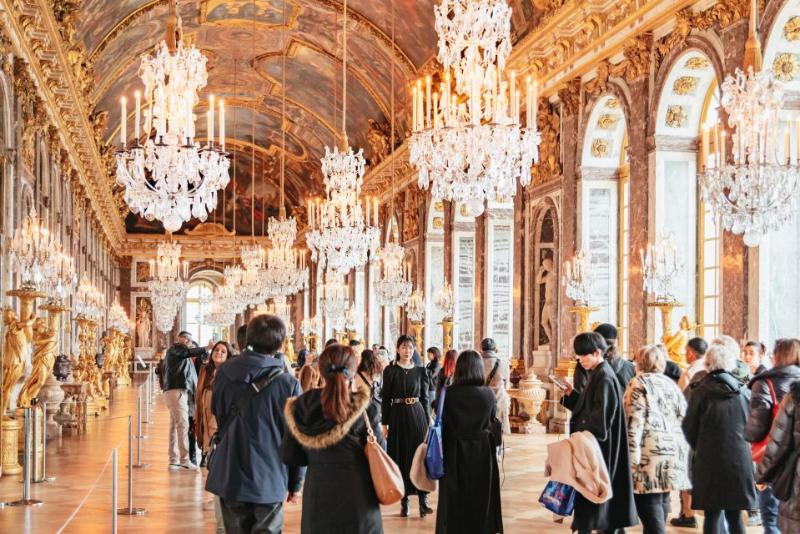 Inside Versailles Palace in Paris, France