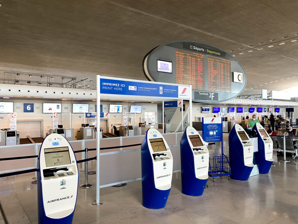 International departure area of Air France. Paris Charles de Gaulle Airport.