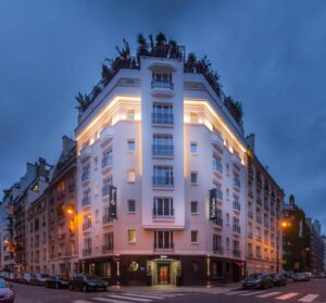 Hôtel Félicien & SPA Facade: A stunning architectural masterpiece, blending modern design with classic Parisian charm.