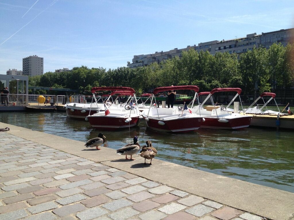 Boats at Marin D’Eau Douce in Paris, France