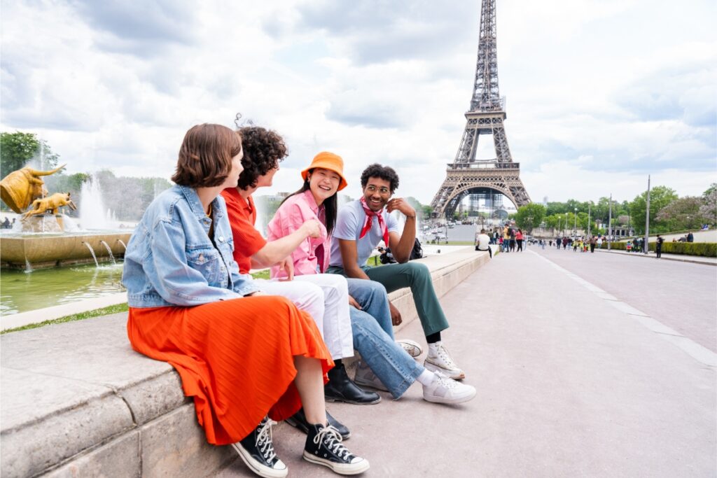 Happy gathering of international students from different backgrounds