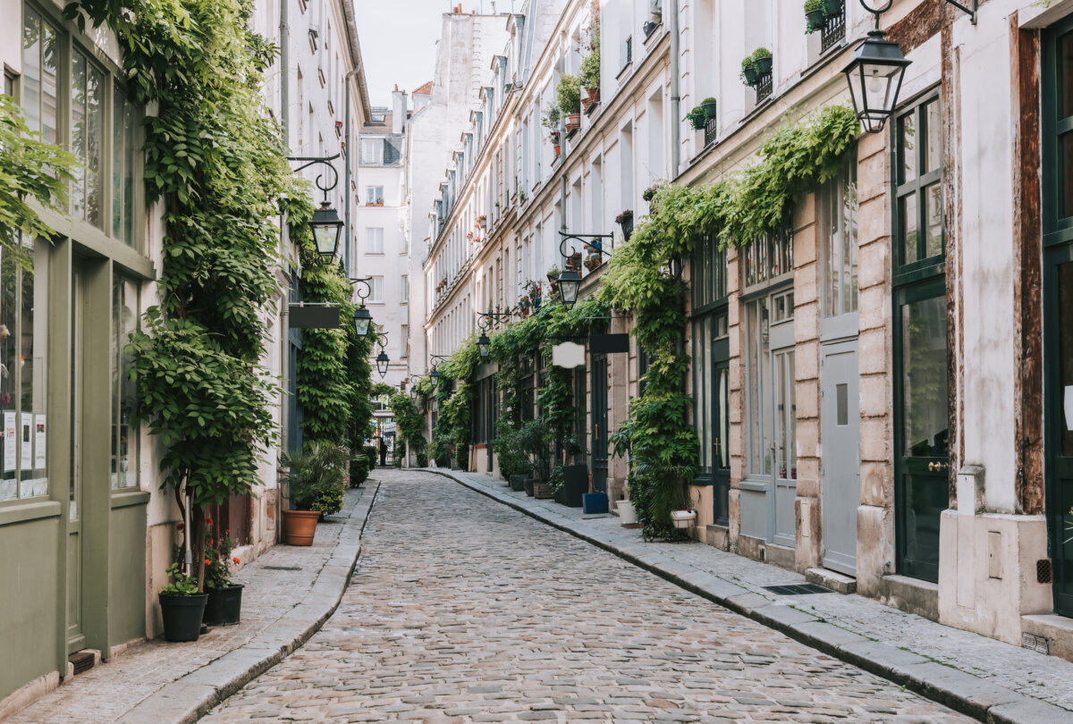 Cozy street in Paris, France