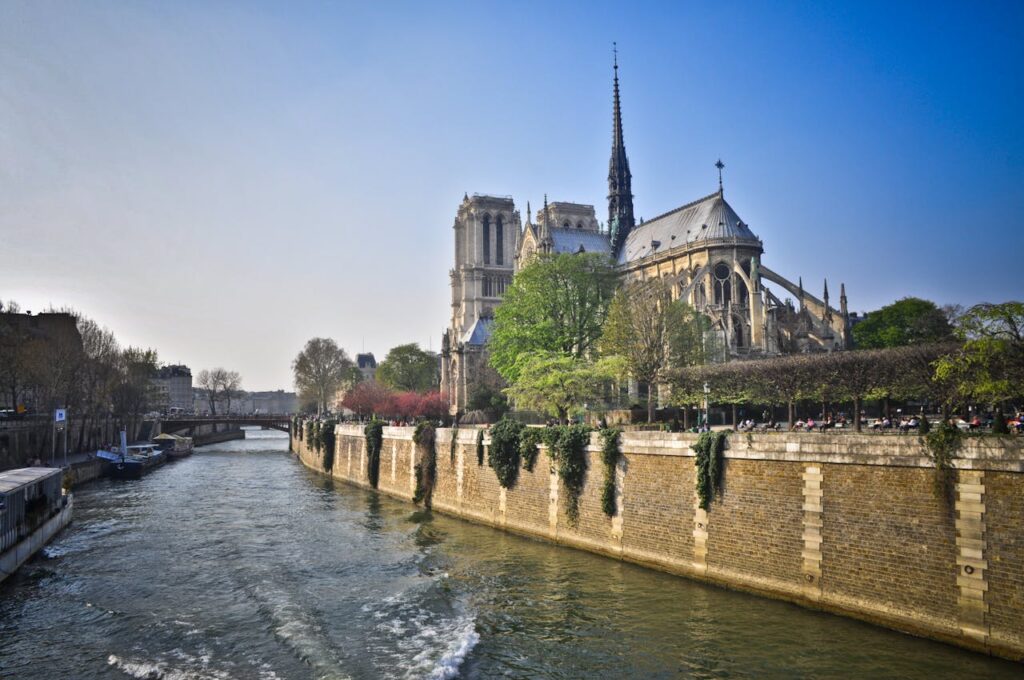 Seine River and Notre-Dame de Paris in Paris, France